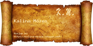 Kalina Mózes névjegykártya